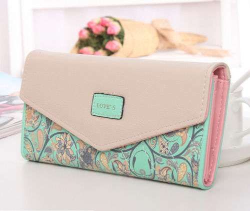 New women lady leather clutch wallet PU card holder purse handbag envelope bag Top Deal